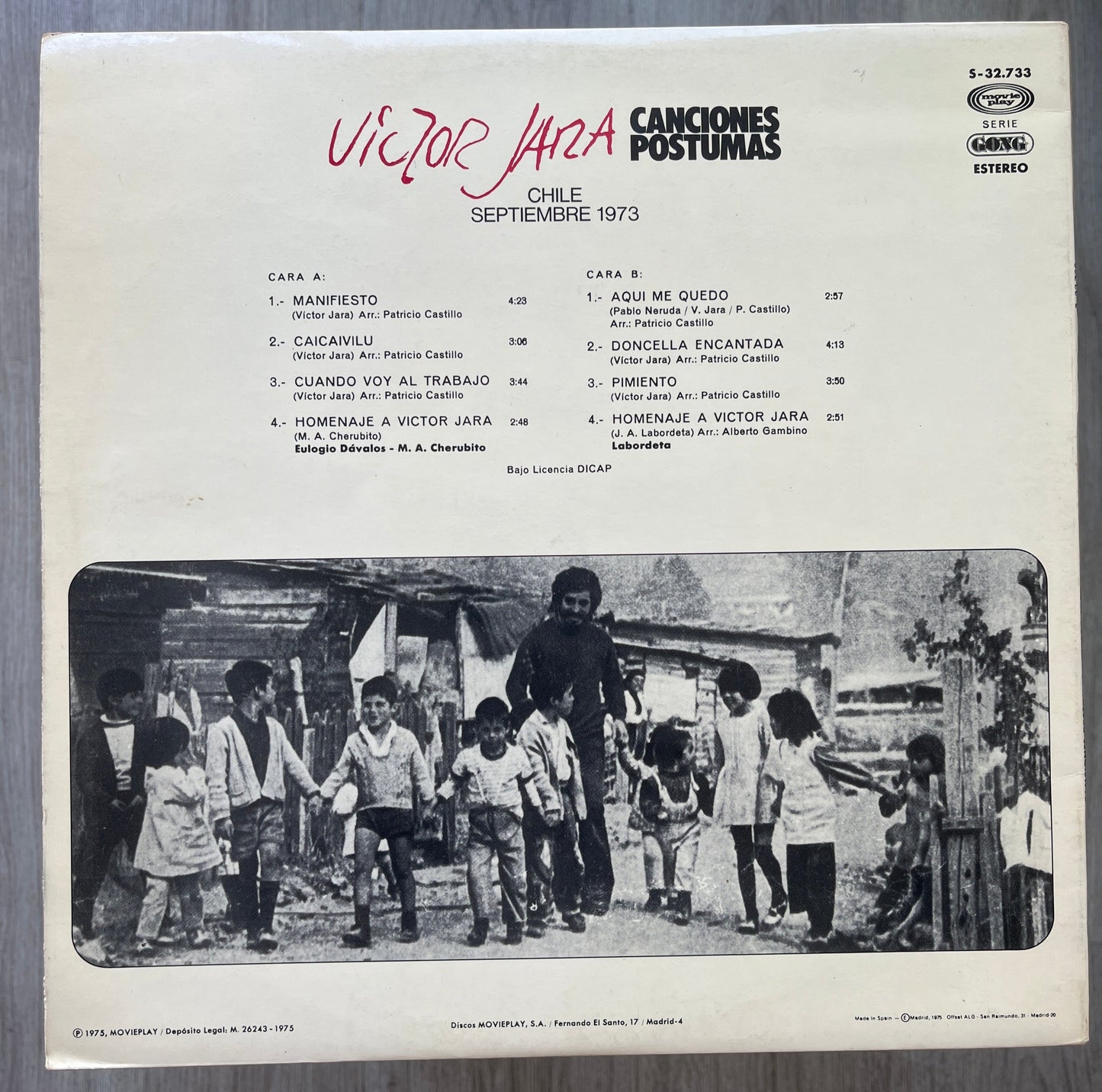 Victor Jara – Canciones Postumas - Chile Septiembre 1973 Vinilo de Epoca