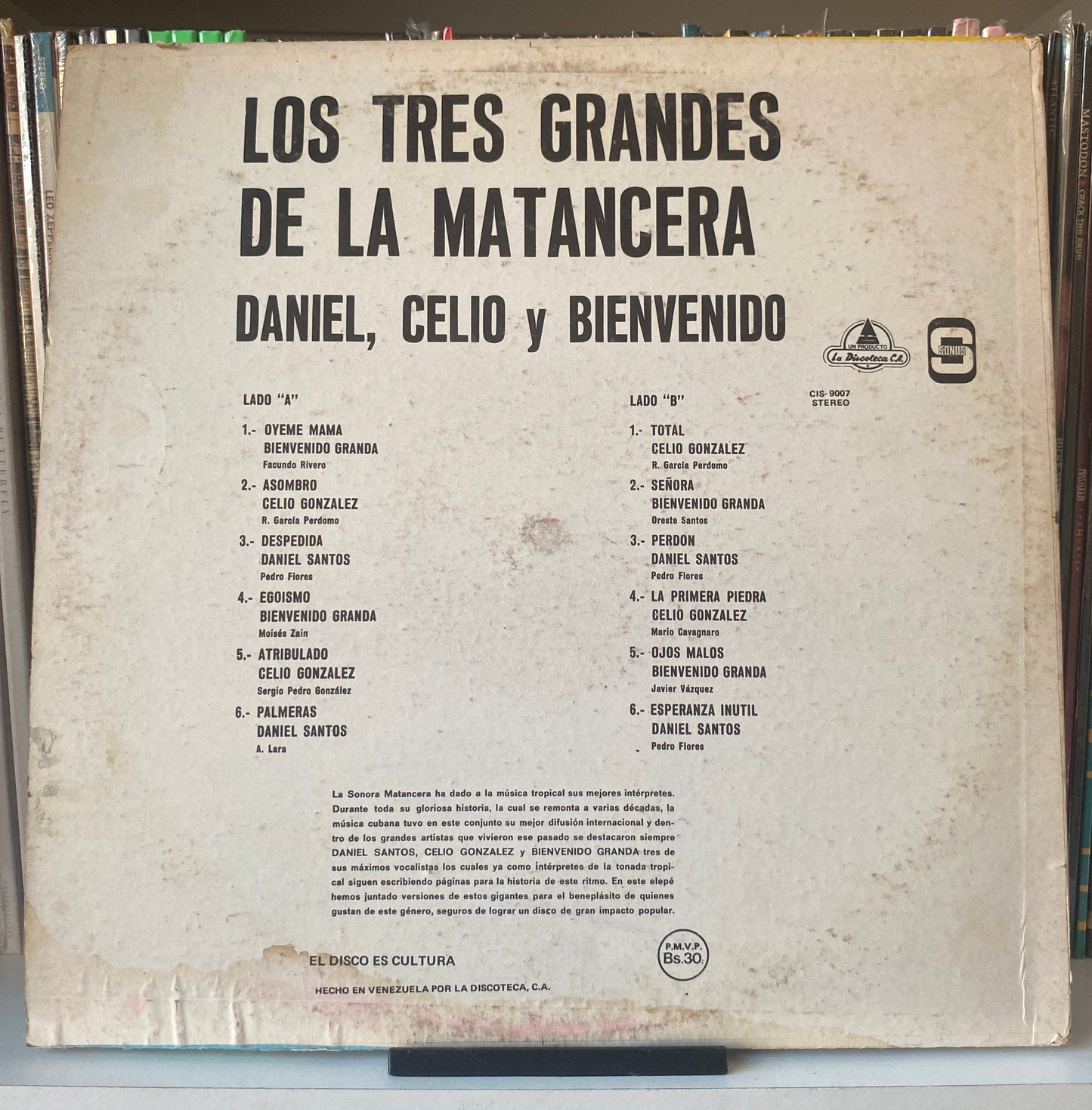 Daniel, Celio y Bienvenido – Los Tres Grandes De La Matancera Vinilo de epoca
