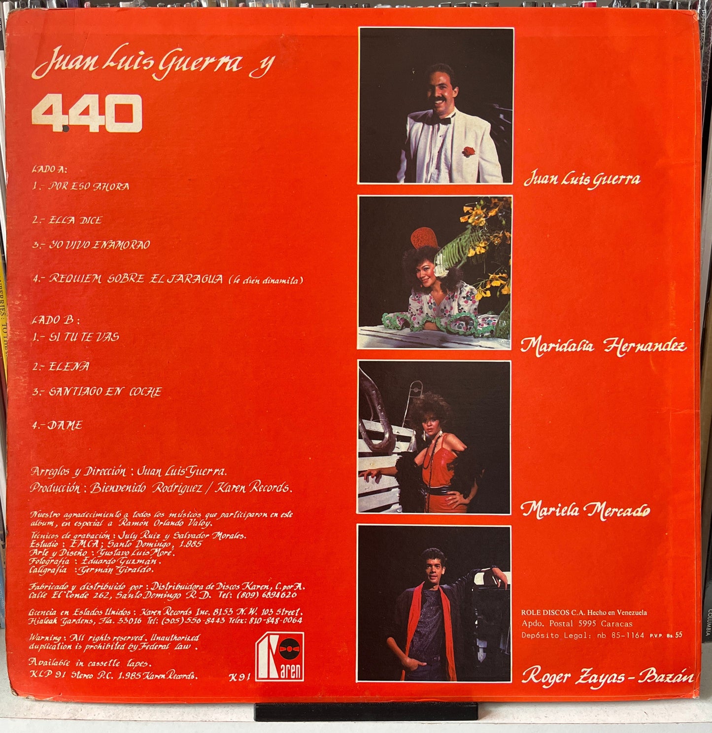 Juan Luis Guerra Y 4.40 – Mudanza Y Acarreo Vinilo de epoca