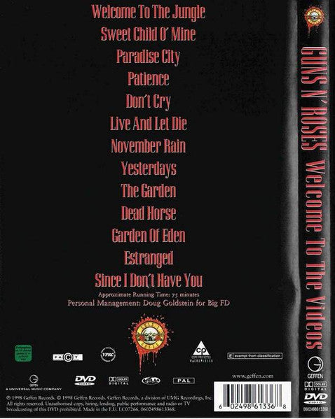 Guns N' Roses – Welcome To The Videos DVD