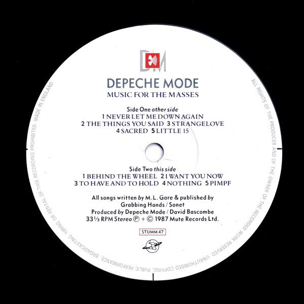 Depeche Mode – Music For The Masses Vinilo
