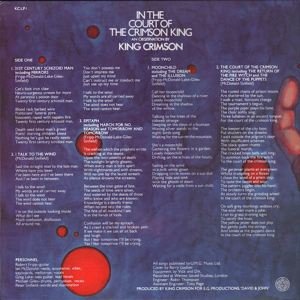 King Crimson – In The Court Of The Crimson King Vinilo