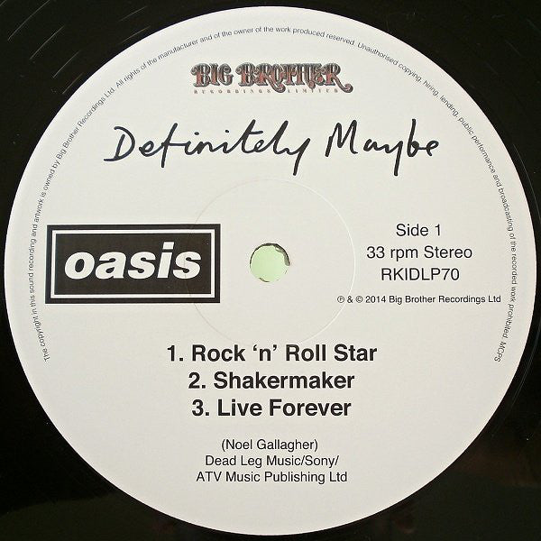 Oasis – Definitely Maybe Vinilo