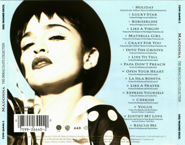 MADONNA - THE IMMACULATE COLLECTION CD