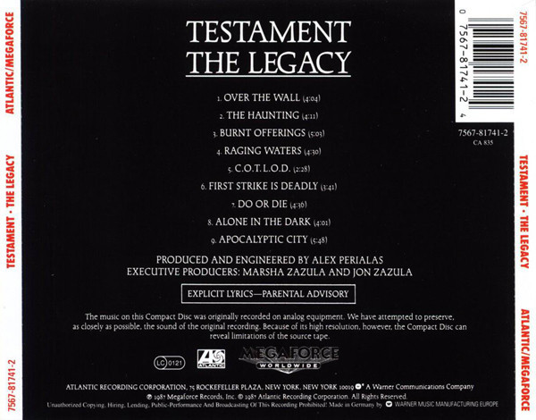 Testament – The Legacy CD