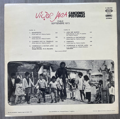 Victor Jara – Canciones Postumas - Chile Septiembre 1973 Vinilo de Epoca