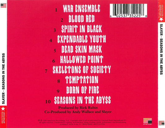 Slayer ‎– Seasons In The Abyss CD