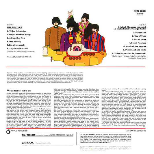The Beatles ‎– Yellow Submarine Songtrack Vinilo