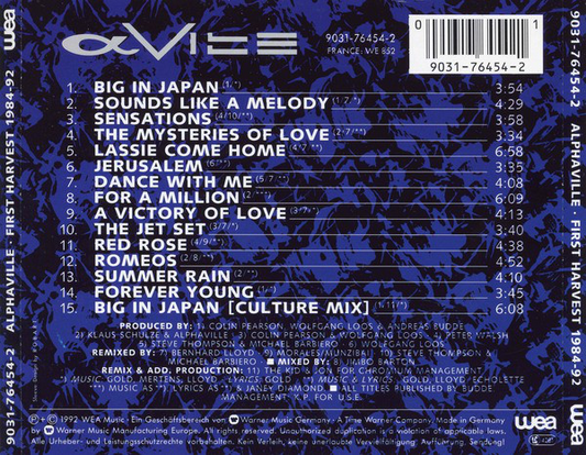 ALPHAVILLE - FIRST HARVEST 1984 / 92 CD