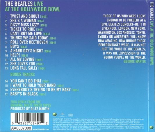 THE BEATLES -	LIVE AT THE HOLLYWOOD BOWL CD