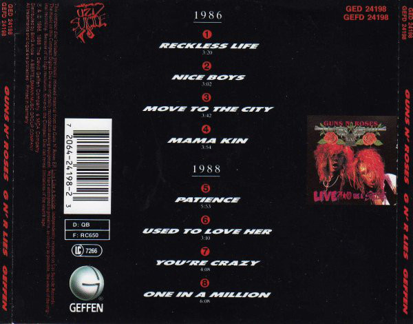 Guns N' Roses – G N' R Lies CD