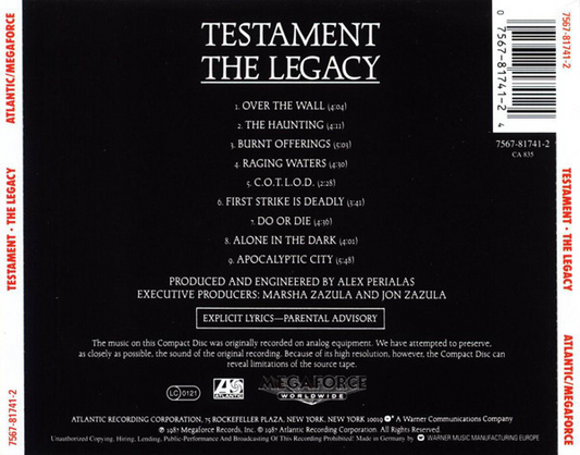 Testament – The Legacy CD